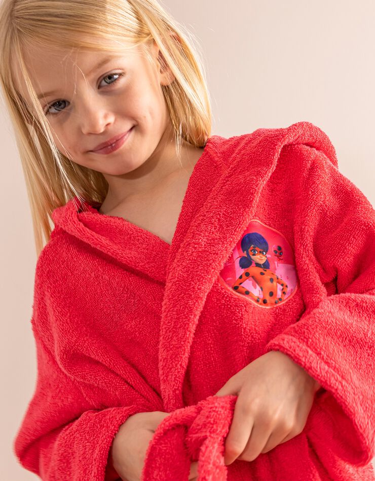 Peignoir de bain enfant Miraculous®, éponge coton - 380g/m2 (rose)