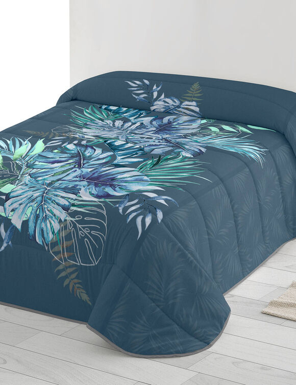 Couette microfibre imprimée Savana 200g/m2 (bleu / vert)