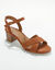 Sandales à talons en croûte de cuir certifié LWG(**) (caramel)