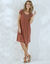 Robe décolleté macramé unie (rose thé)