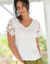 T-shirt manches courtes, macramé (blanc)