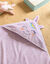 Cape de bain bébé déguisement licorne (parme)