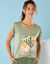 T-shirt manches courtes imprimé placé, Spécial Petites (vert tilleul)
