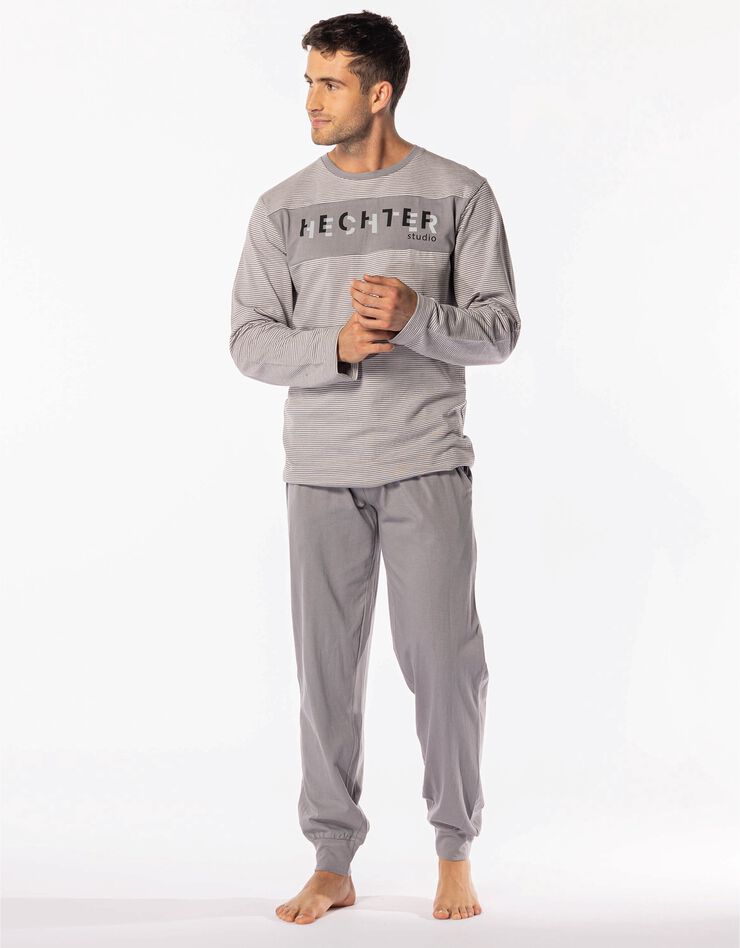 Pyjama rayé manches longues (gris) Pyjama rayé manches longues (gris)