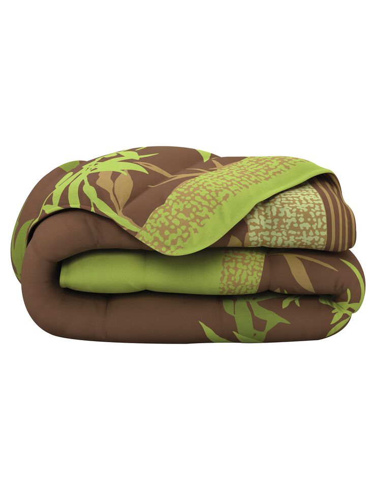 Couette microfibre imprimée Jungle 200g/m2 (vert / chocolat)