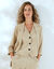 Veste manches 3/4, crêpe fluide (beige)