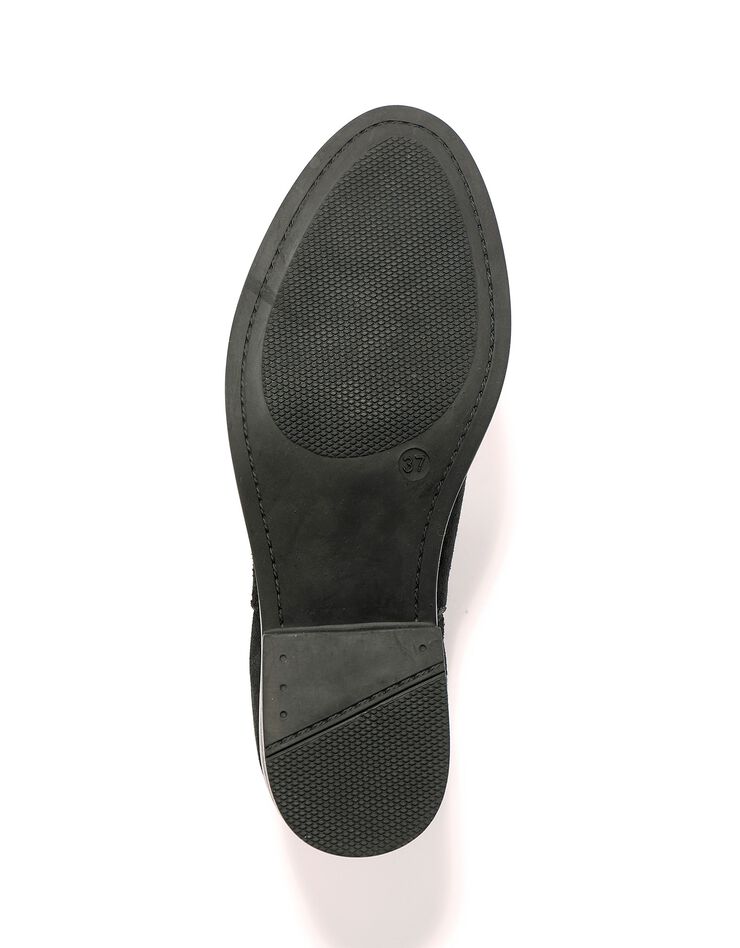 Boots élastiquées perforées Chelsea en croûte de cuir (noir) Boots élastiquées perforées Chelsea en croûte de cuir (noir)