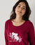 Chemise de nuit longue longues motif «koala» (cerise)