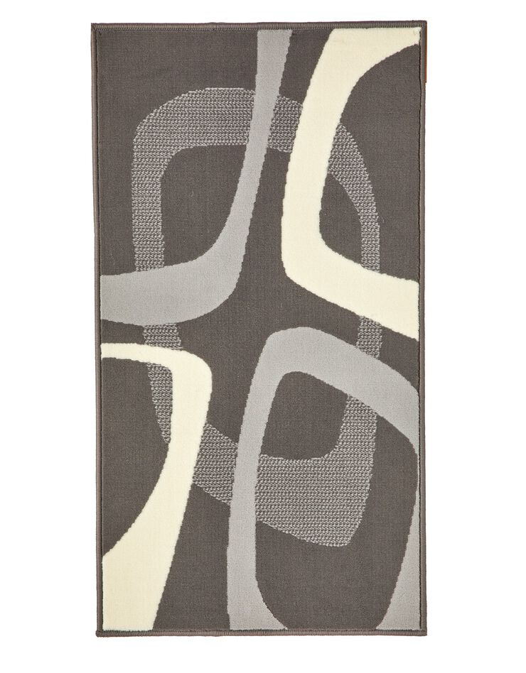 Tapis rectangulaire motif rétro (gris anthracite)