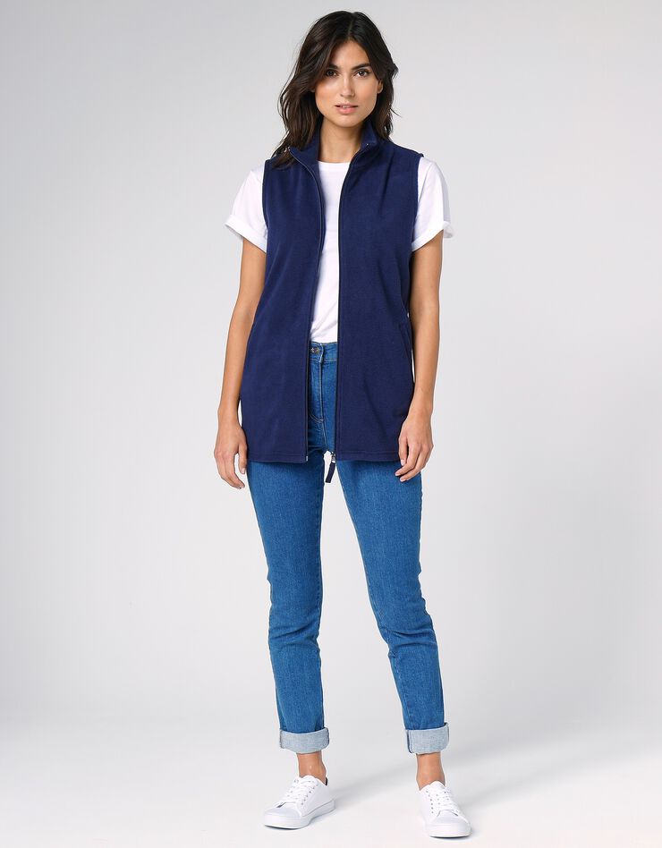 Veste polaire zippée sans manches (marine)