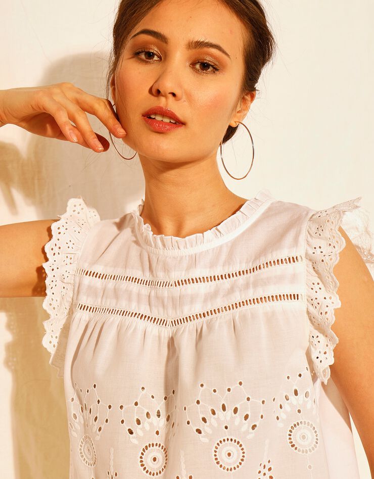 Débardeur broderie anglaise (blanc) Débardeur broderie anglaise (blanc)