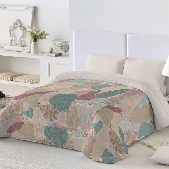 Couette microfibre imprimé Catalan 200 g/m² (bleu / rose)