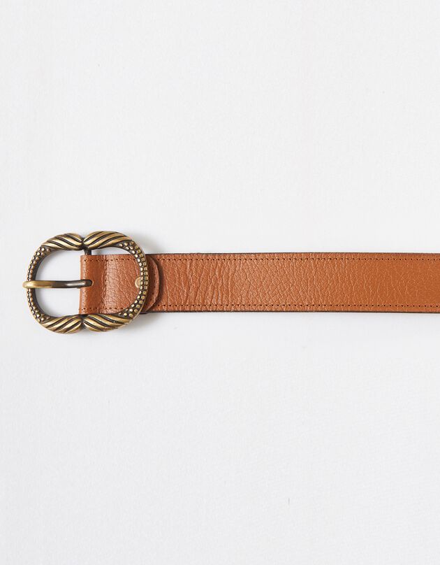 Ceinture boucle dorée (caramel)