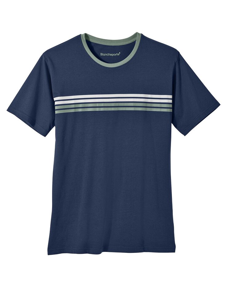 Tee-shirt pyjama rayé manches courtes (marine)