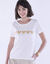 T-shirt manches courtes, imprimé coeurs dorés (écru)