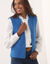 Gilet col rond sans manches, point mousse (bleu azur)