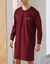 Chemise de nuit coton passepoils contrast&eacute;s (bordeaux)