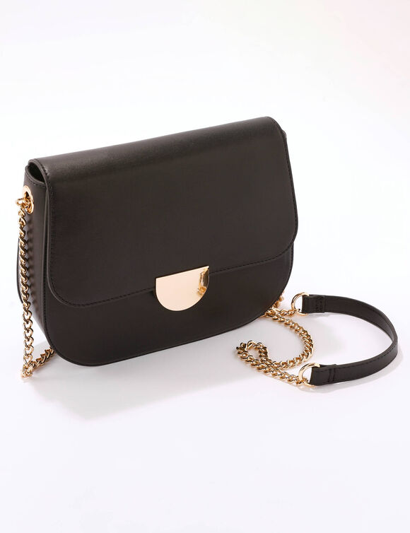 Sac à main avec chaîne, porter épaule (noir)