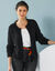 Gilet paletot Spécial Petites, maille poilue (noir)