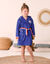 Peignoir de bain enfant foot à capuche éponge coton - 340 g/m² (bleu dur)