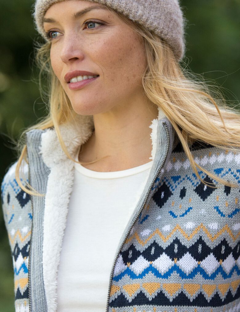 Débardeur Lilith En Maille Coton Gris Chiné - Réversible, Vintage, Taille Unique - Parfait état