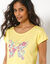T-shirt manches courtes, imprim&eacute; plac&eacute; "papillon" (jaune)