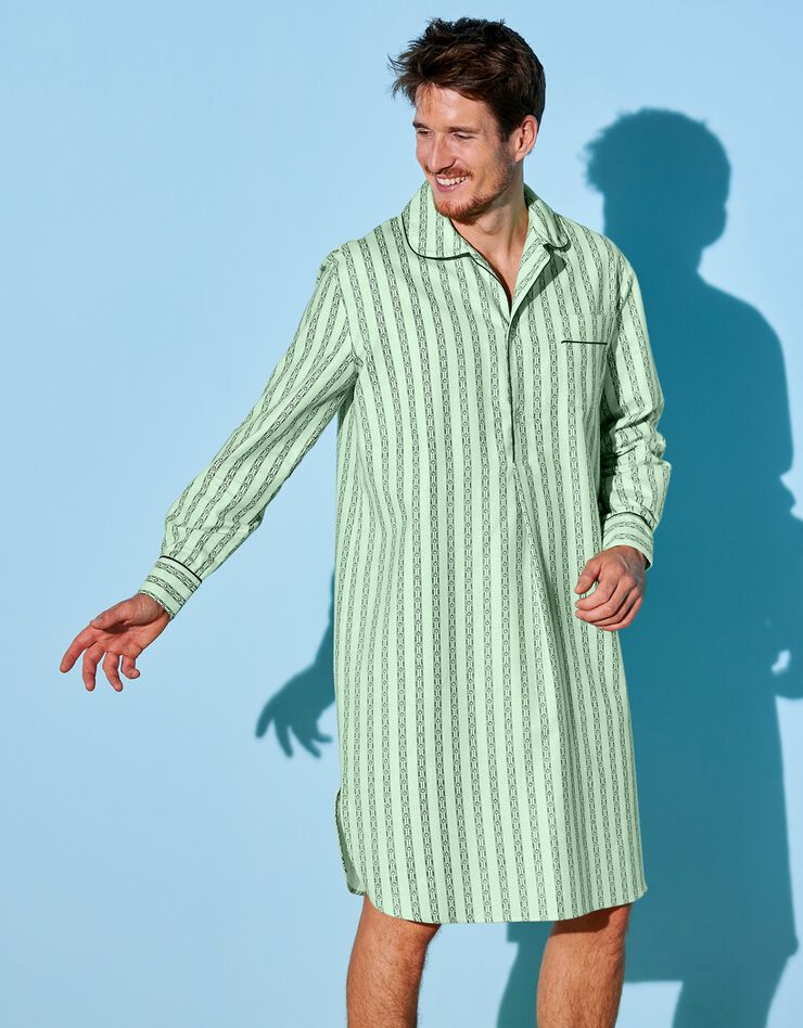 Chemise de nuit - pilou coton (vert) Chemise de nuit - pilou coton (vert)
