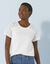 T-shirt col rond manches courtes, détail broderie anglaise (blanc)