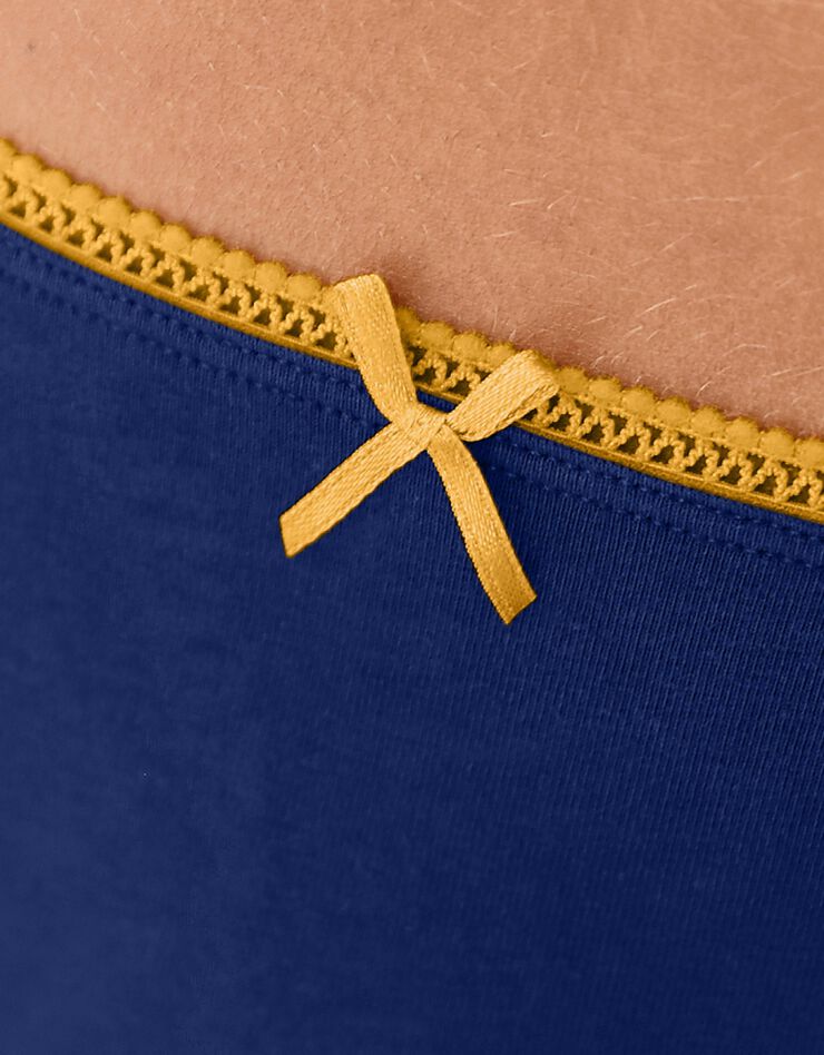 Culotte coton forme maxi imprimé motifs « étoiles » assortis – Lot de 4 (marine / safran)