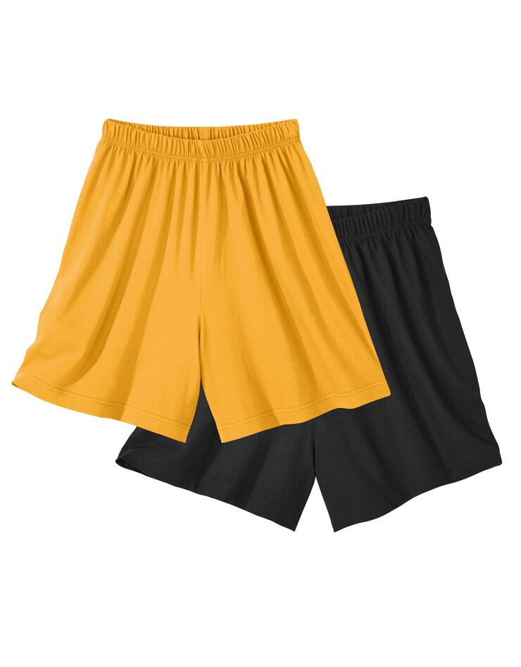 Short effet jupette - lot de 2 (safran / noir) Short effet jupette - lot de 2 (safran / noir)