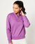 Sweat col montant zippé en molleton gratté (raisin)