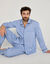 Pyjama rayures popeline coton (bleu ciel)