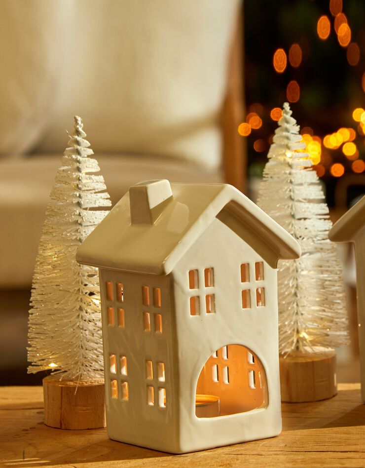 Sapin lumineux à leds blanc - lot de 2 (blanc)