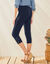 Legging 3/4, bas boutonné (marine)