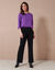 Pantalon coupe large fluide, uni (noir)