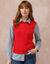 Pull col rond sans manches (rouge)