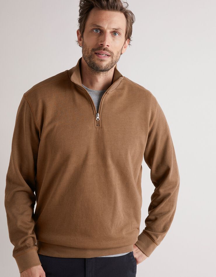 Sweat molleton col camionneur zippé (cuivre) Sweat molleton col camionneur zippé (cuivre)