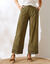 Pantalon large 7/8ème, broderie anglaise (kaki)