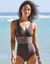 Maillot de bain 1 pièce imprimé Vinia (chocolat)