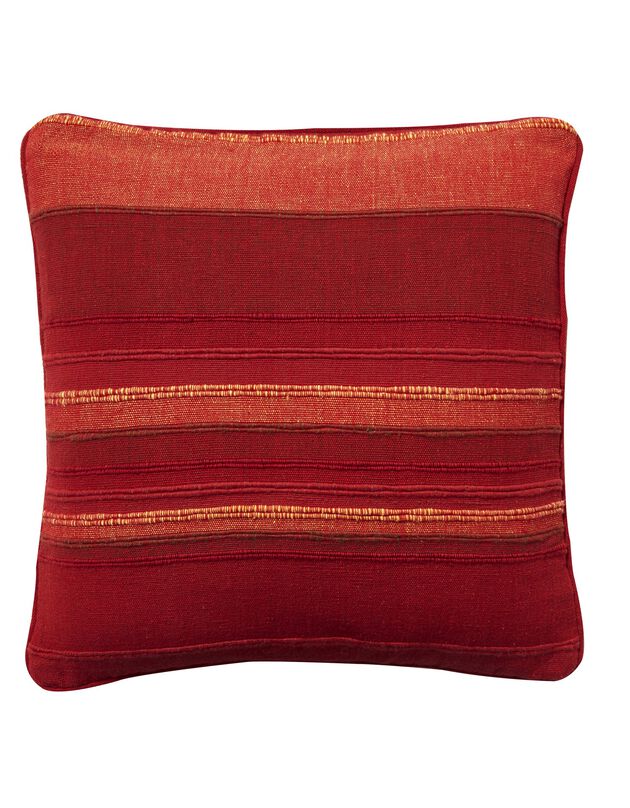 Housse coussin multicolore coton tissage artisanal - lot de 2 (rouge)