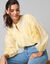 Blouse ample manches 7/8&egrave; brod&eacute;es (jaune)