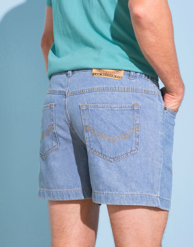 Short jean élastiqué côtés (bleached)