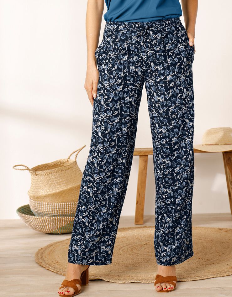 Pantalon large imprimé (indigo / bleu) Pantalon large imprimé (indigo / bleu)