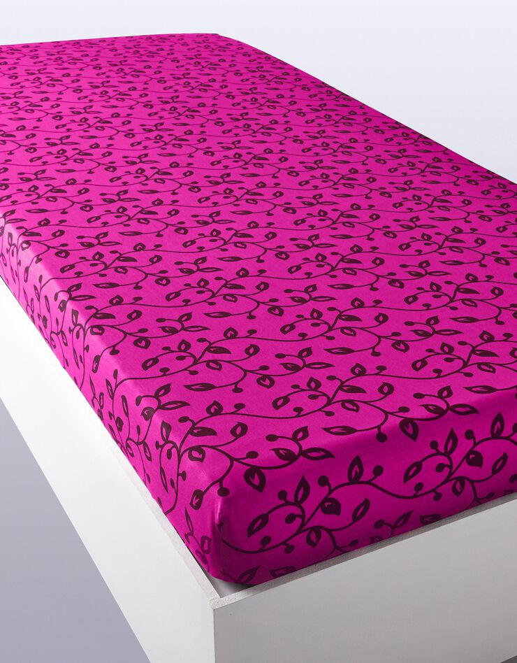 Linge de lit Héritage flanelle à motifs volutes (fuchsia / prune)