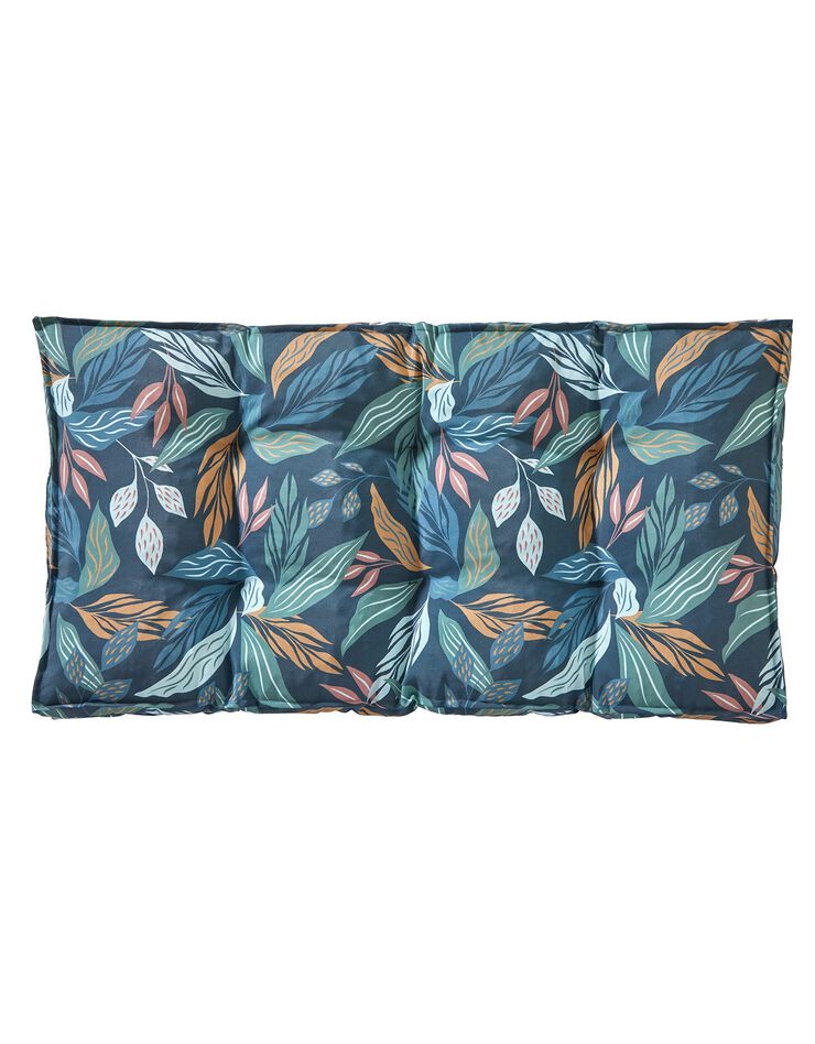 Long coussin de sol en coton imprimé végétal (bleu paon) Long coussin de sol en coton imprimé végétal (bleu paon)