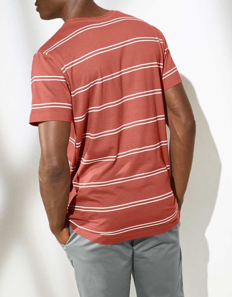 Tee-shirt rayé manches courtes (orange)