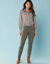 Pantalon droit à découpes, Spécial Petites (vert olive)