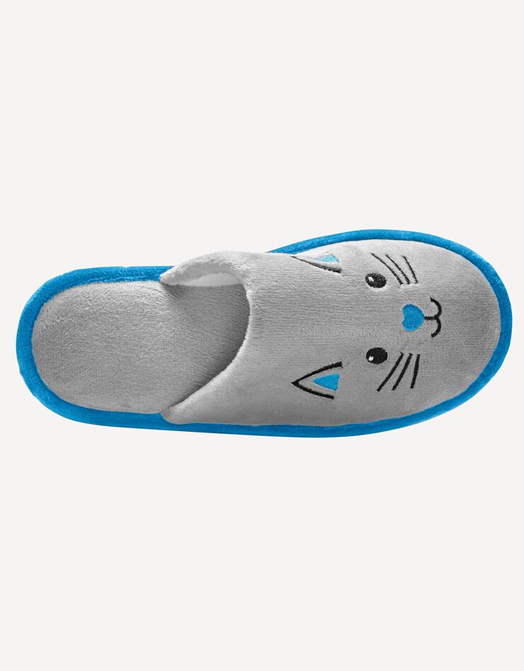 Mules motifs "chats" (gris / turquoise) Mules motifs "chats" (gris / turquoise)