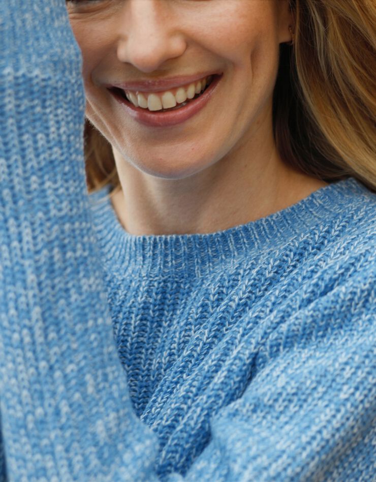 Pull col rond maille anglaise (bleu chiné) Pull col rond maille anglaise (bleu chiné)