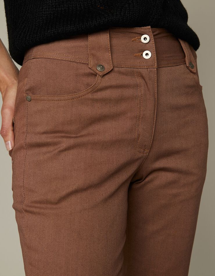 Pantalon droit taille haute effet denim - petite stature (noisette) Pantalon droit taille haute effet denim - petite stature (noisette)
